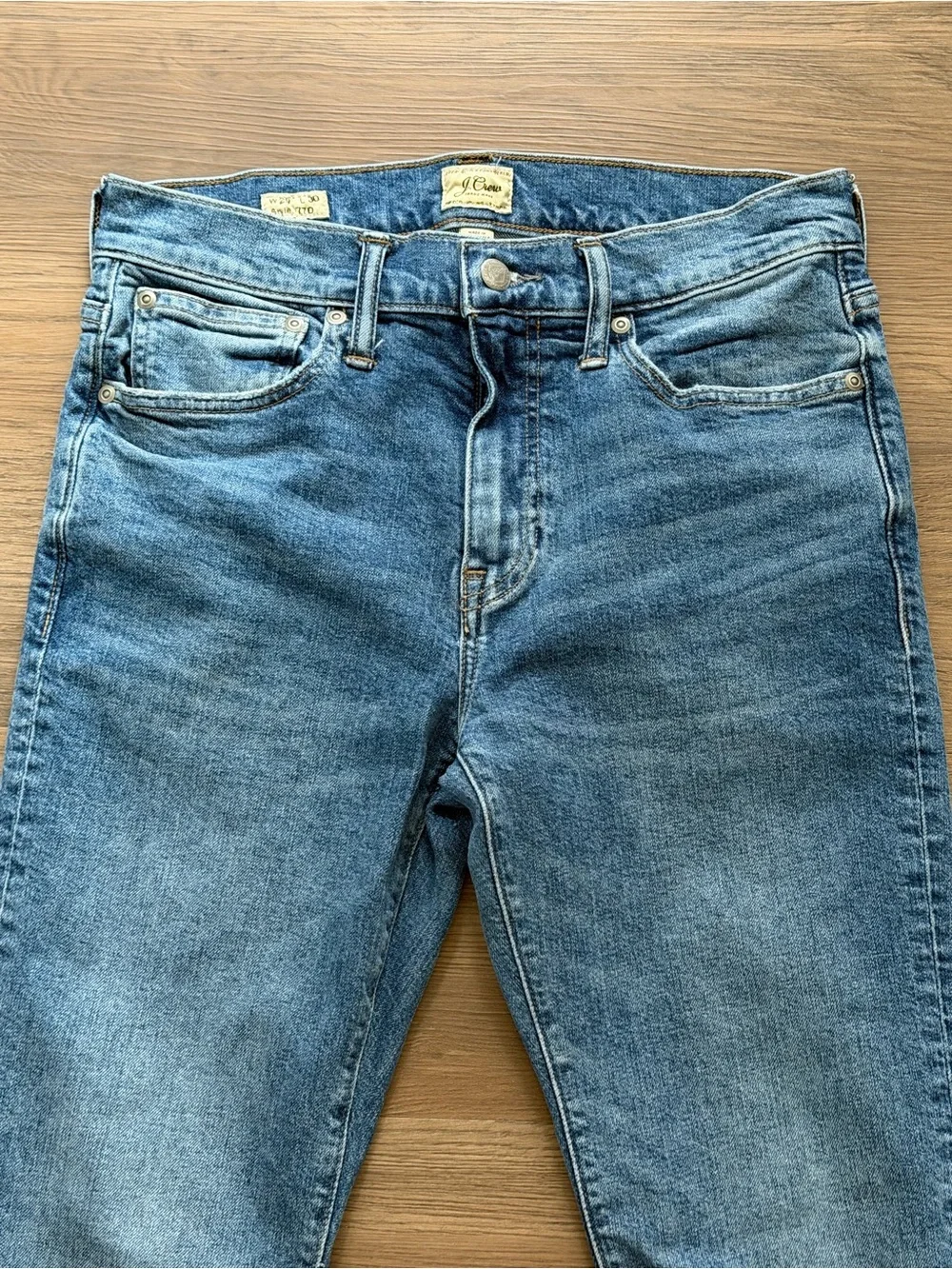 J.Crew 770 Stretch Jeans Mens 29x30 Straight Fit Tapered Blue Denim